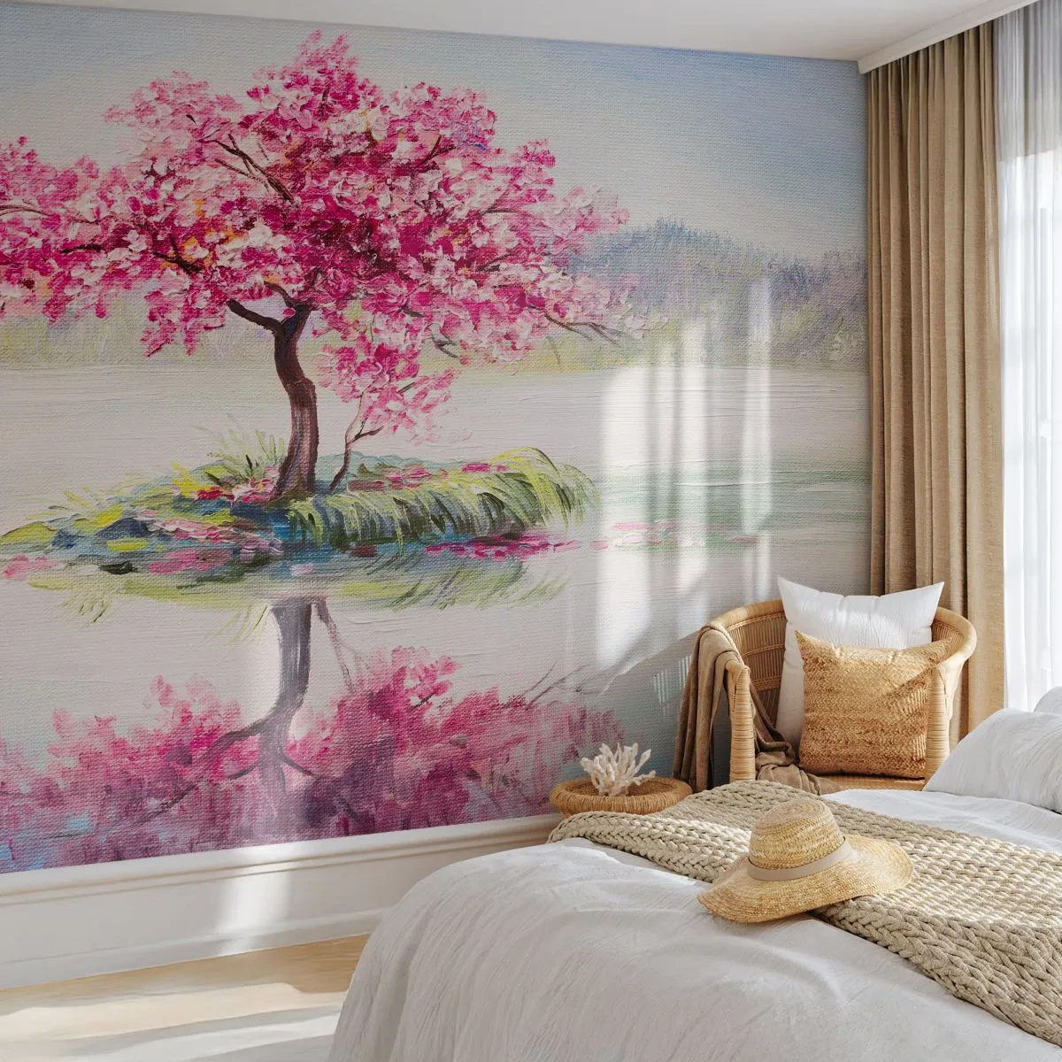 Papier Peint Autocollant Deluxe Sticker - Fête du Printemps - Morceau, Arbre, Paysage - 450x315 cm
