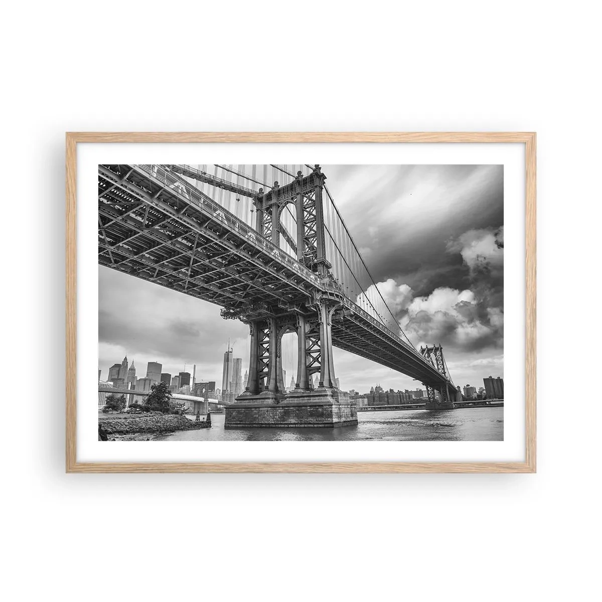 Affiche dans un chêne clair - Poster - Au coeur de la ville - 70x50 cm