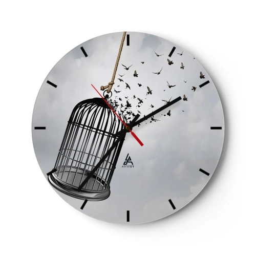 Horloge murale - Pendule murale - Foie...Espoir...Liberté! - 40x40 cm