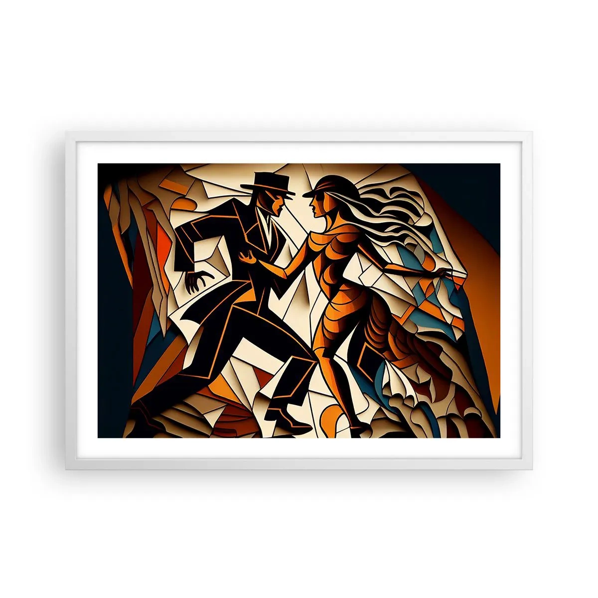 Affiche dans un cadre blanc - Poster - Danse de passion et de volupté - 70x50 cm
