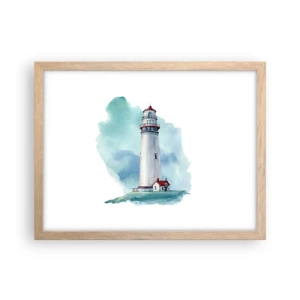 Affiche dans un chêne clair - Poster - La douce sœur du bleu - 40x30 cm