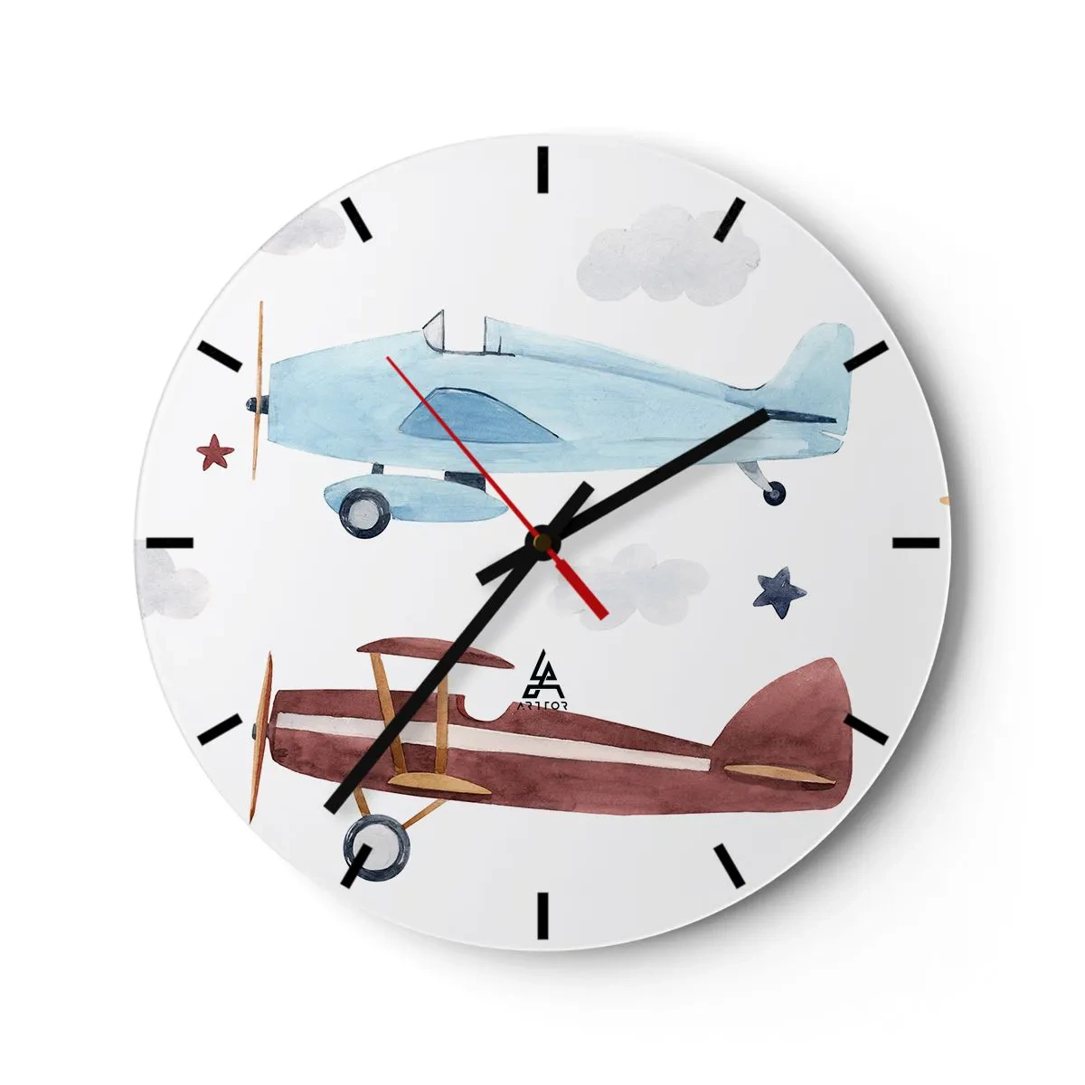Horloge murale - Pendule murale - Monsieur le pilote, nous vous attendons ! - 40x40 cm