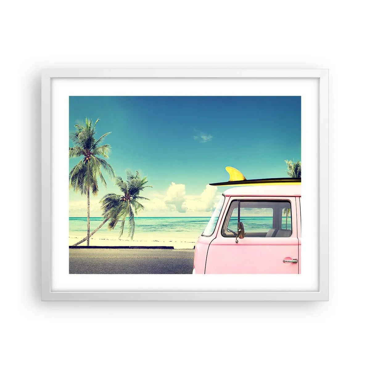 Affiche dans un cadre blanc - Poster - Il est temps de commencer les vacances - 50x40 cm