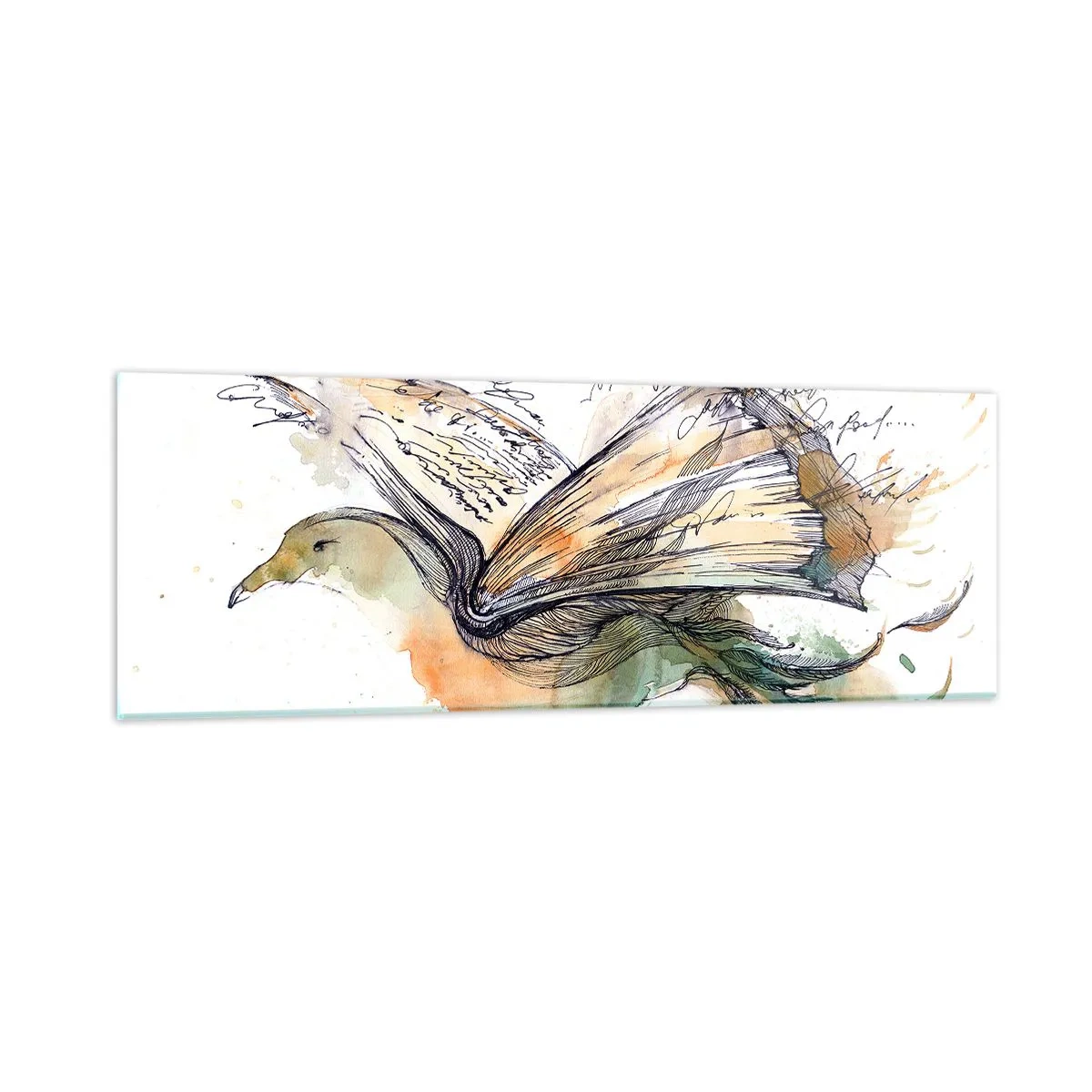 Impression sur verre - Image sur verre - Sur les ailes de la poésie - 90x30 cm