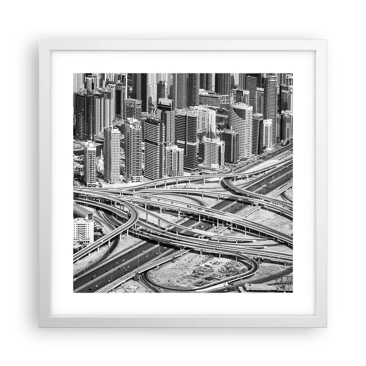 Affiche dans un cadre blanc - Poster - Dubaï - la ville impossible - 40x40 cm