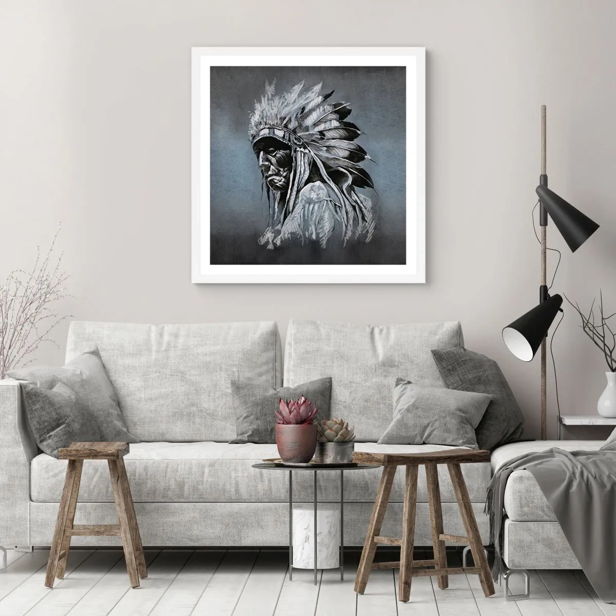 Affiche dans un cadre blanc - Poster - Retour aux sources - 30x30 cm