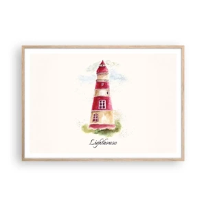 Affiche dans un chêne clair - Poster - Il y a toujours beau temps autour - 100x70 cm