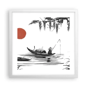 Affiche dans un cadre blanc - Poster - Après-midi asiatique - 40x40 cm