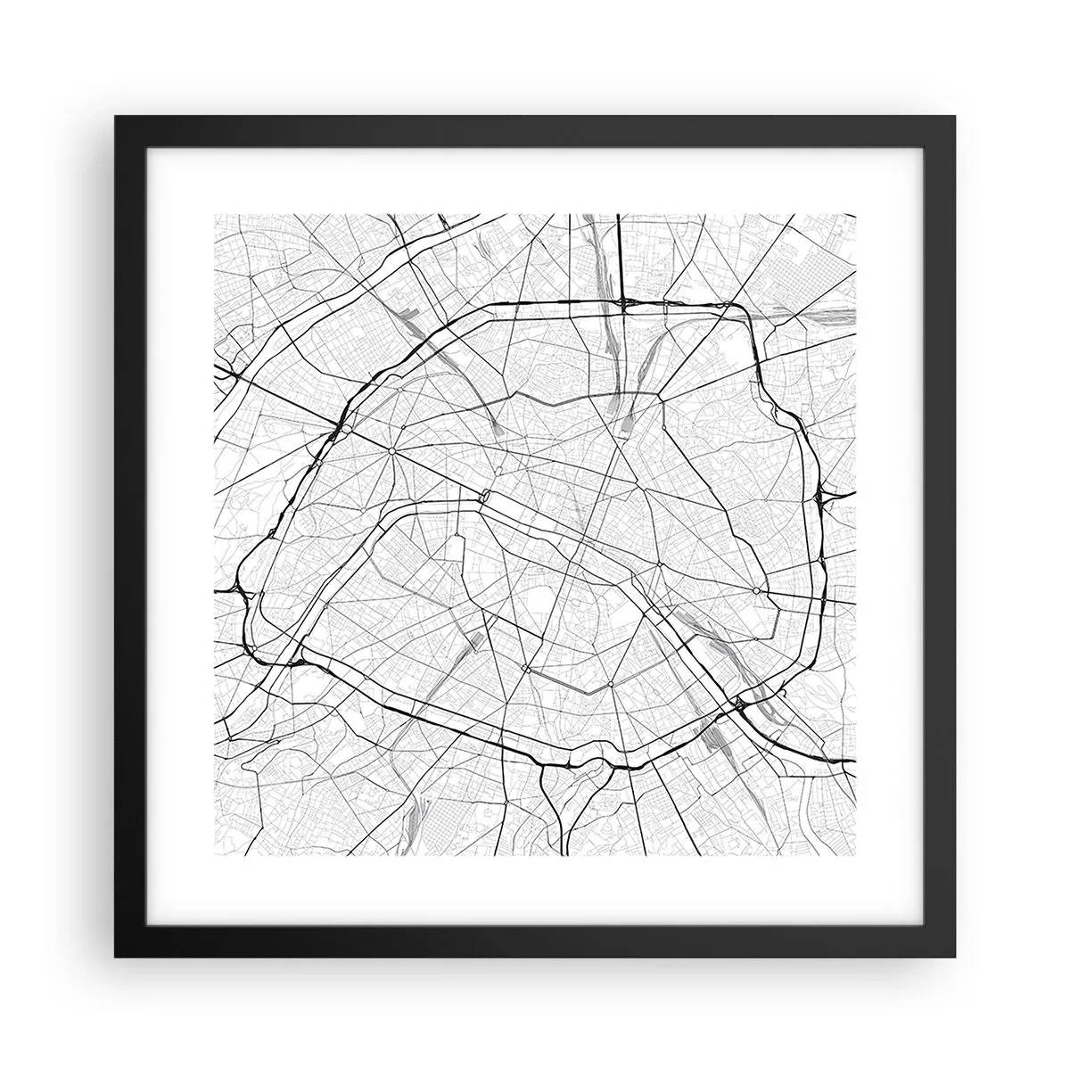 Affiche dans un cadre noir - Poster - Fleur de Paris - 40x40 cm