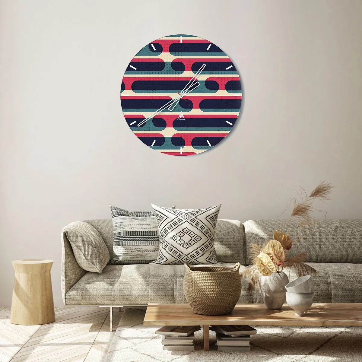 Horloge murale - Pendule murale - En profondeur et sur l'avant - 40x40 cm