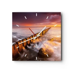 Horloge murale - Pendule murale - La douceur des vagues - 40x40 cm