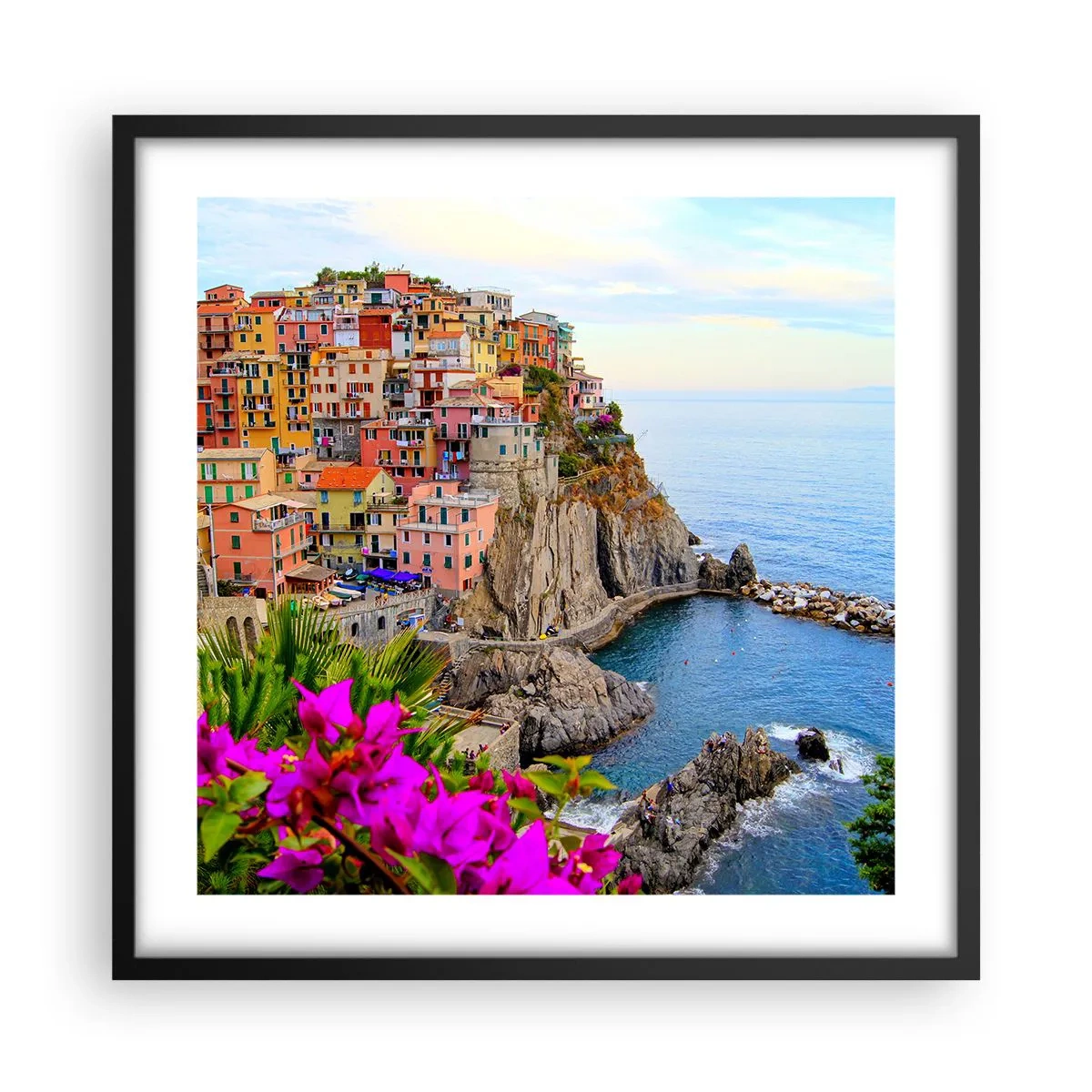 Affiche dans un cadre noir - Poster - La ville qui rit - 50x50 cm