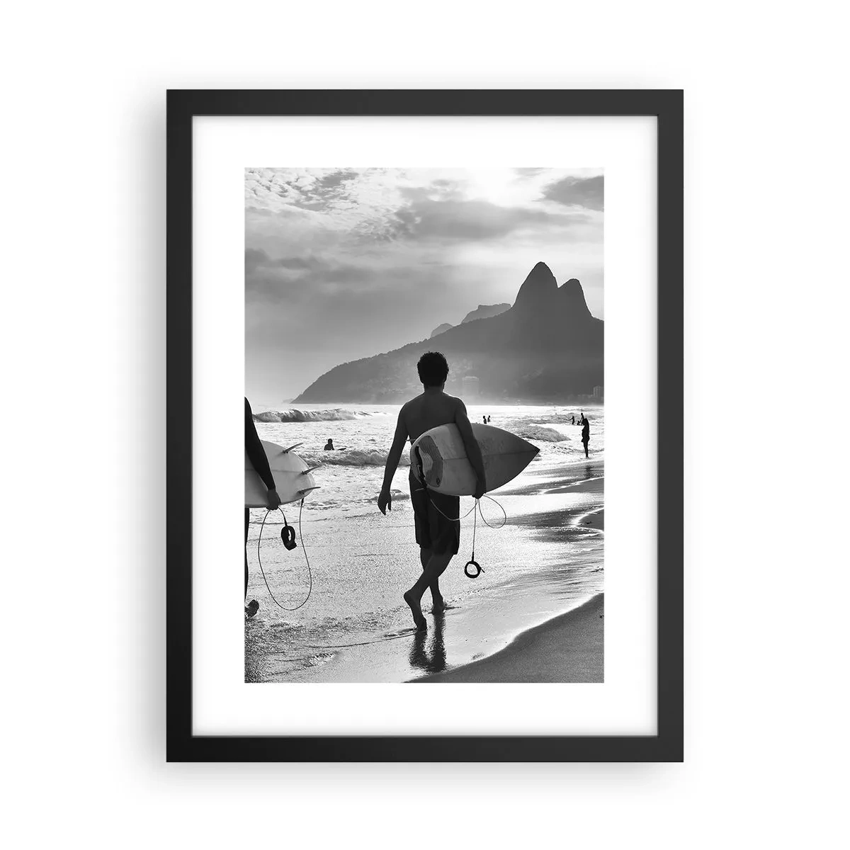 Affiche dans un cadre noir - Poster - Samba sur une vague - 30x40 cm