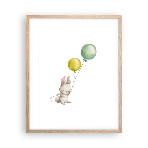 Affiche dans un chêne clair - Poster - Moi aussi je vole! - 40x50 cm