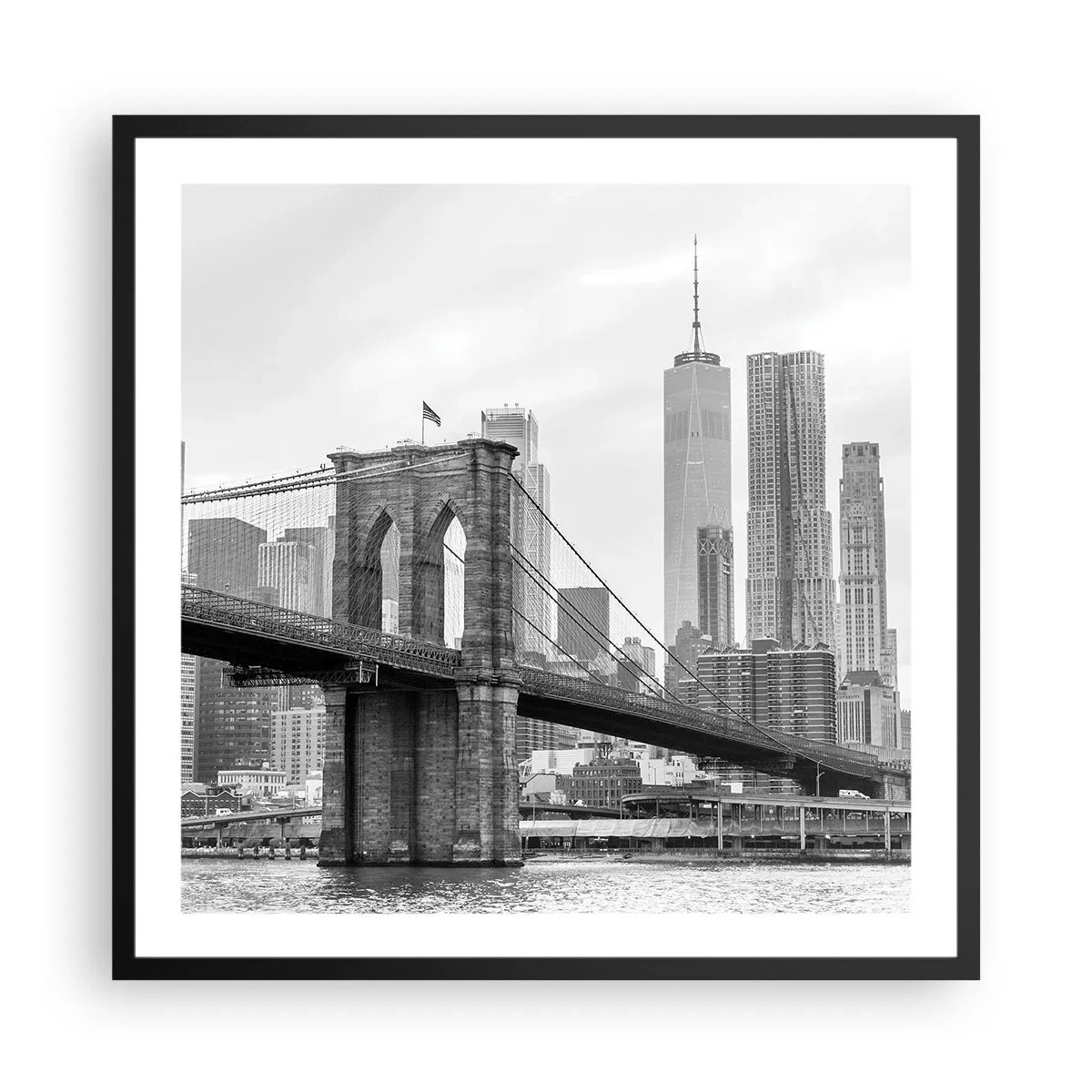 Affiche dans un cadre noir - Poster - Climat New-Yorkais - 60x60 cm