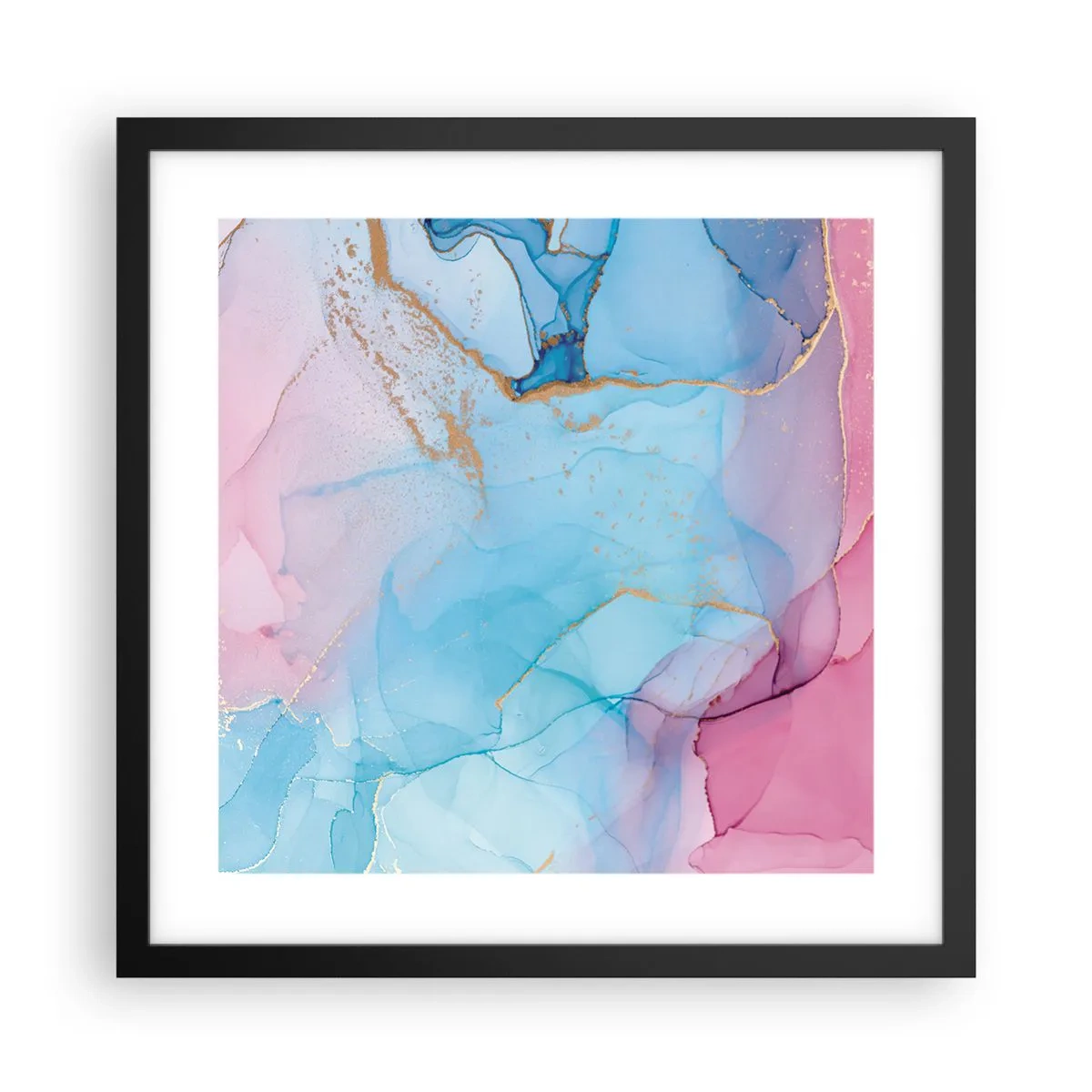 Affiche dans un cadre noir - Poster - Rencontre et mélange - 40x40 cm