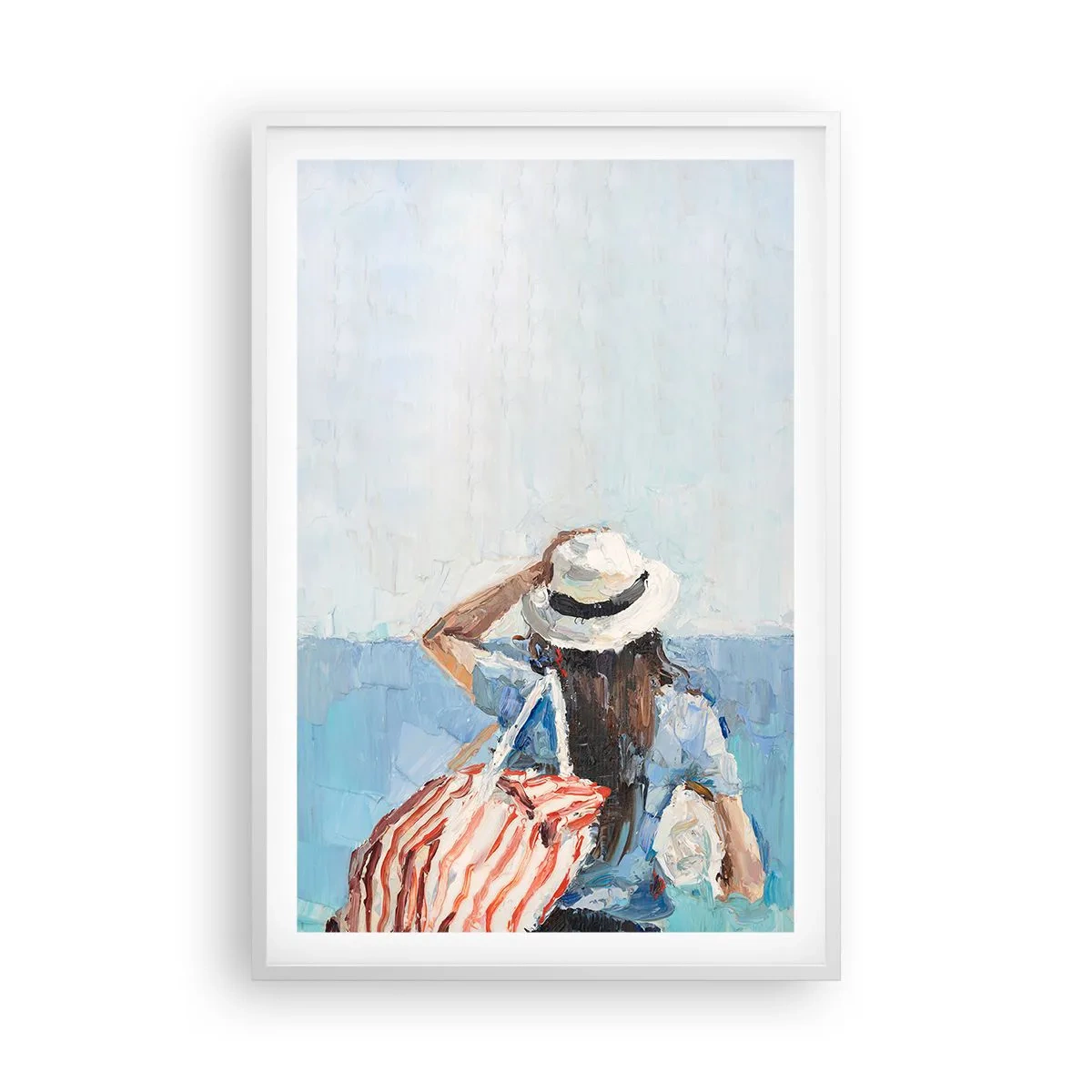 Affiche dans un cadre blanc - Poster - Bienvenue à vos vacances - 61x91 cm