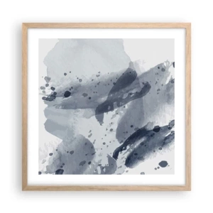 Affiche dans un chêne clair - Poster - Étude de la nature de l'eau - 50x50 cm