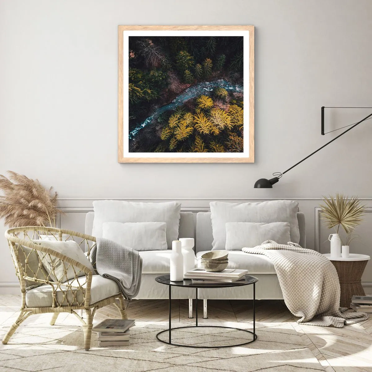 Affiche dans un chêne clair - Poster - De plus en plus vite - 60x60 cm