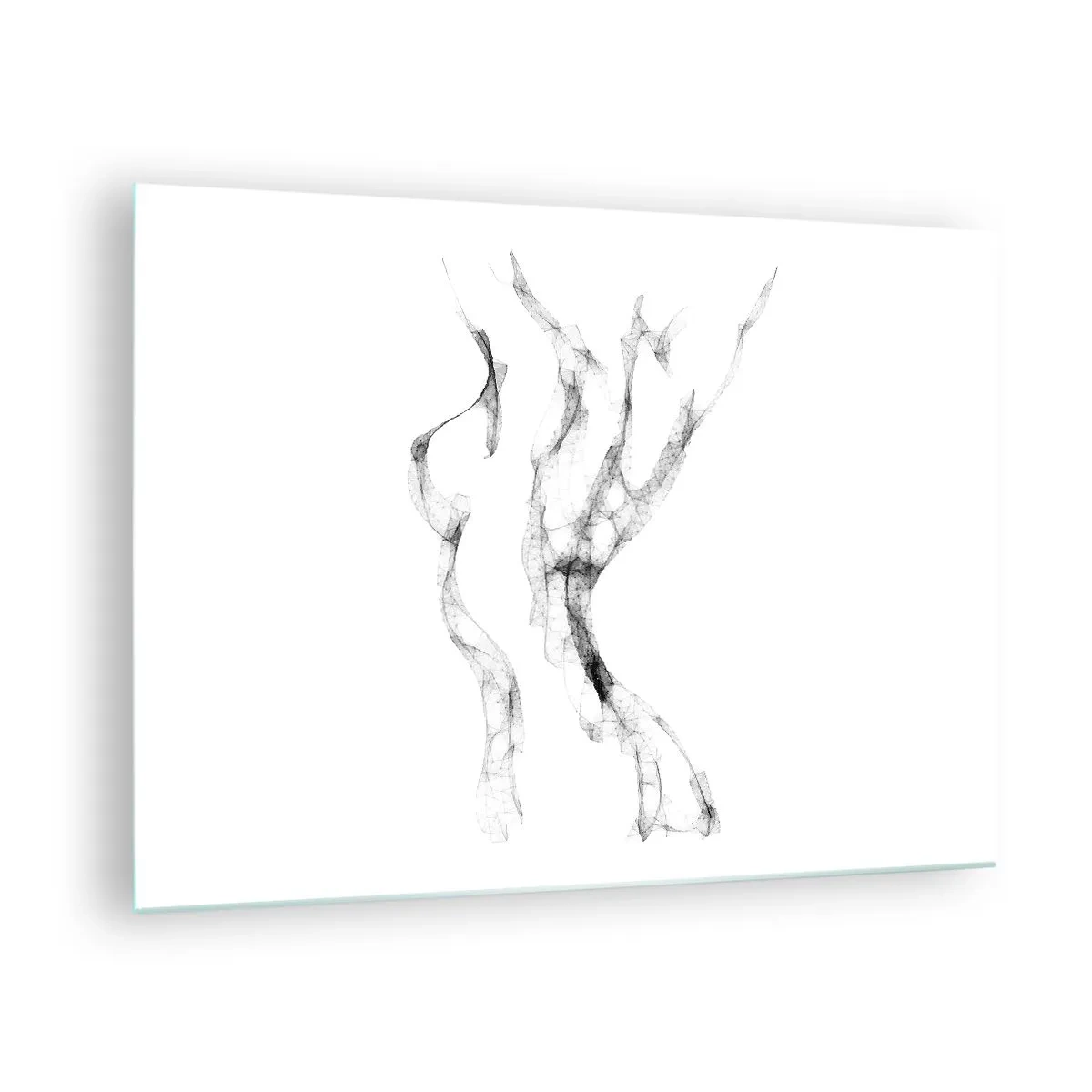 Impression sur verre - Image sur verre - Contour féminin abstrait composé de lignes noires et fumées - 70x50cm - Belle et forte - Décoration murale moderne pour le salon et la chambre ARTTOR