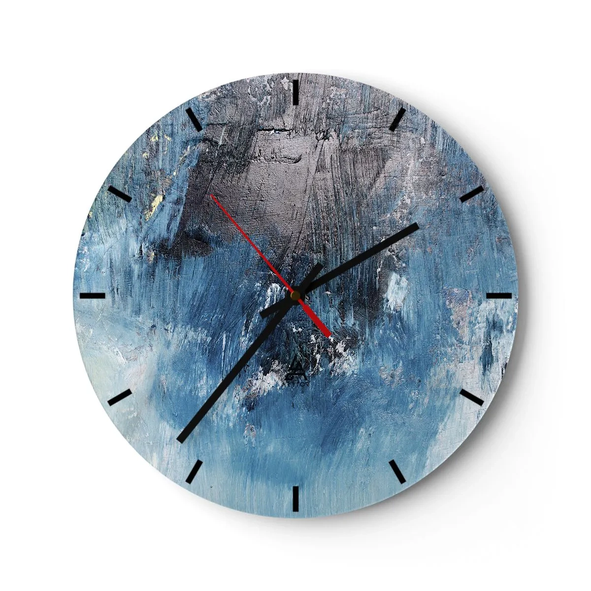 Horloge murale - Pendule murale - Texture abstraite dans les tons de bleu - 30x30cm - Rhapsodie en bleu - Décoration murale moderne pour le salon, la cuisine et la chambre ARTTOR