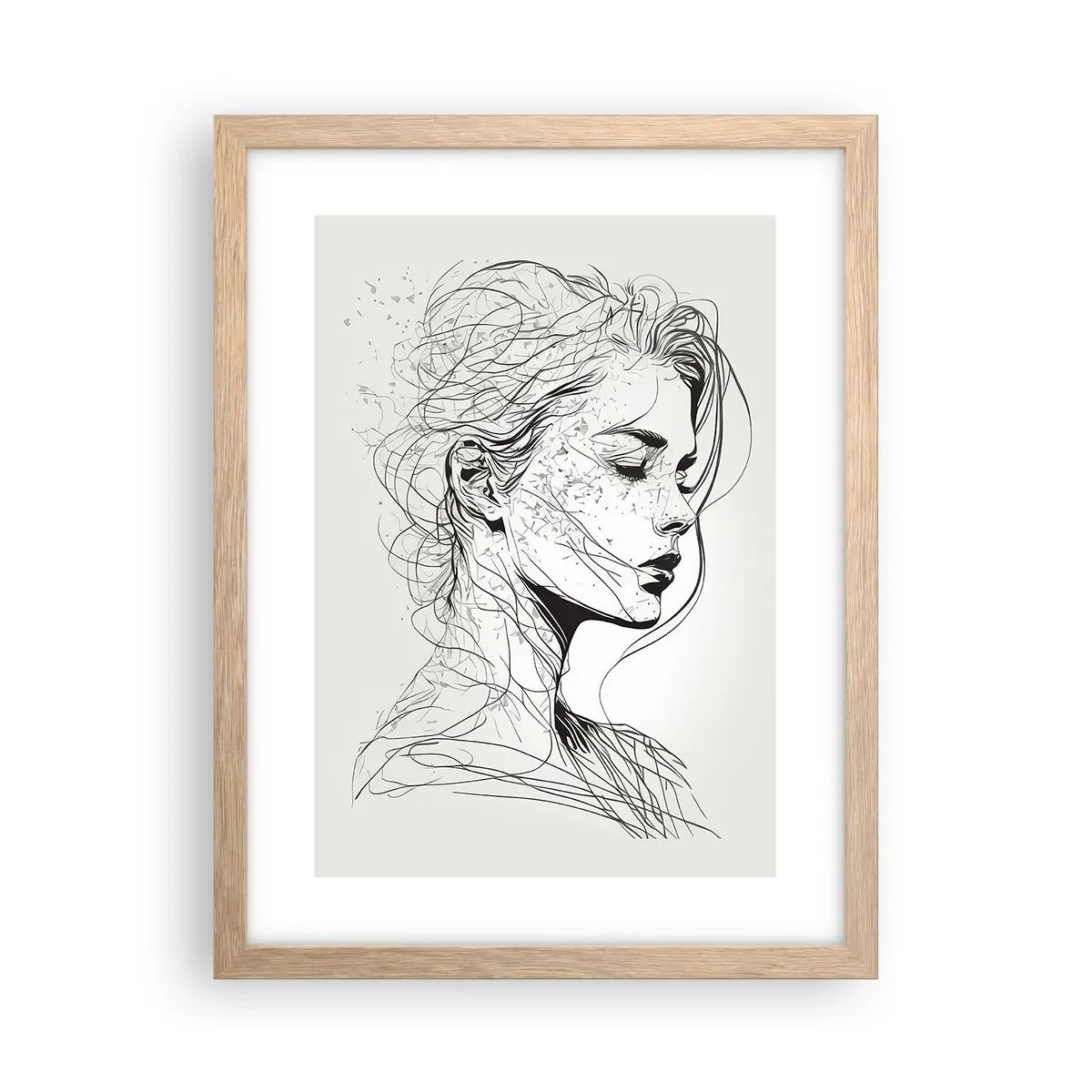 Affiche dans un chêne clair - Poster - Portrait en pensée - 30x40 cm