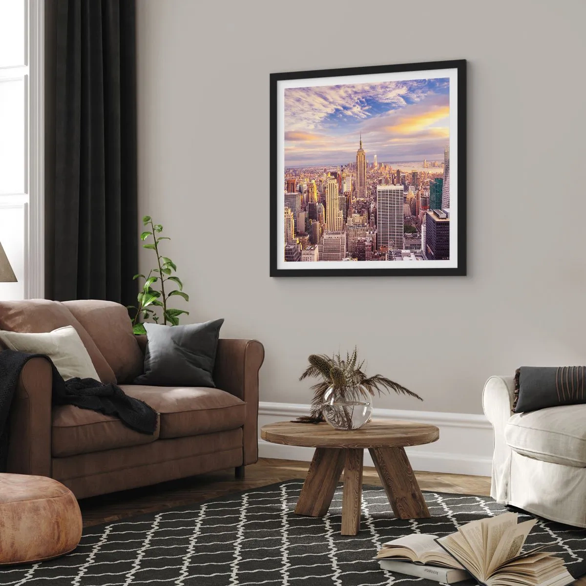 Affiche dans un cadre noir - Poster - Atteindre les nuages eux-mêmes - 30x30 cm