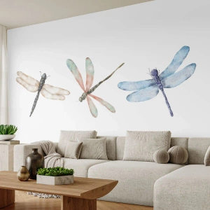 Papier Peint Autocollant Deluxe Sticker - Libellules en apesanteur - Insectes, Minimaliste, Lourd - 100x70 cm