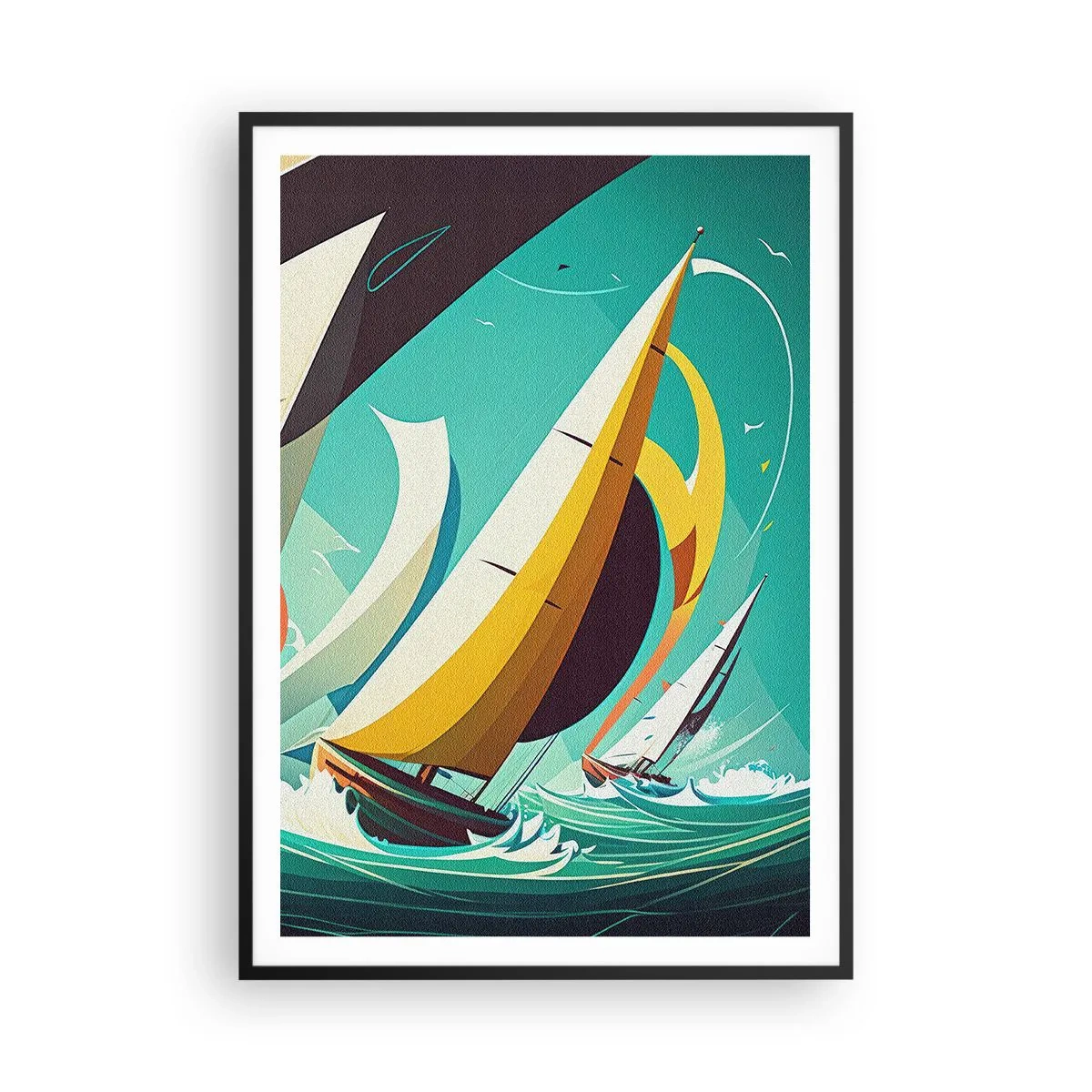 Affiche dans un cadre noir - Poster - Bonne chance avec les éléments - 70x100 cm