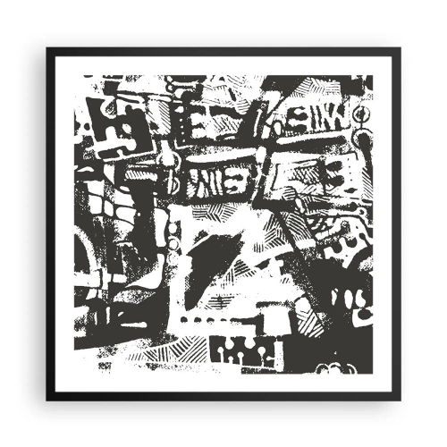 Affiche dans un cadre noir - Poster - Ordre ou chaos? - 60x60 cm