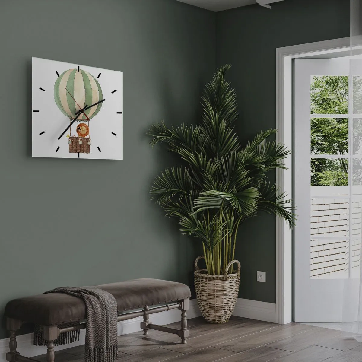 Horloge murale - Pendule murale - Les voyages de Léon - 40x40 cm