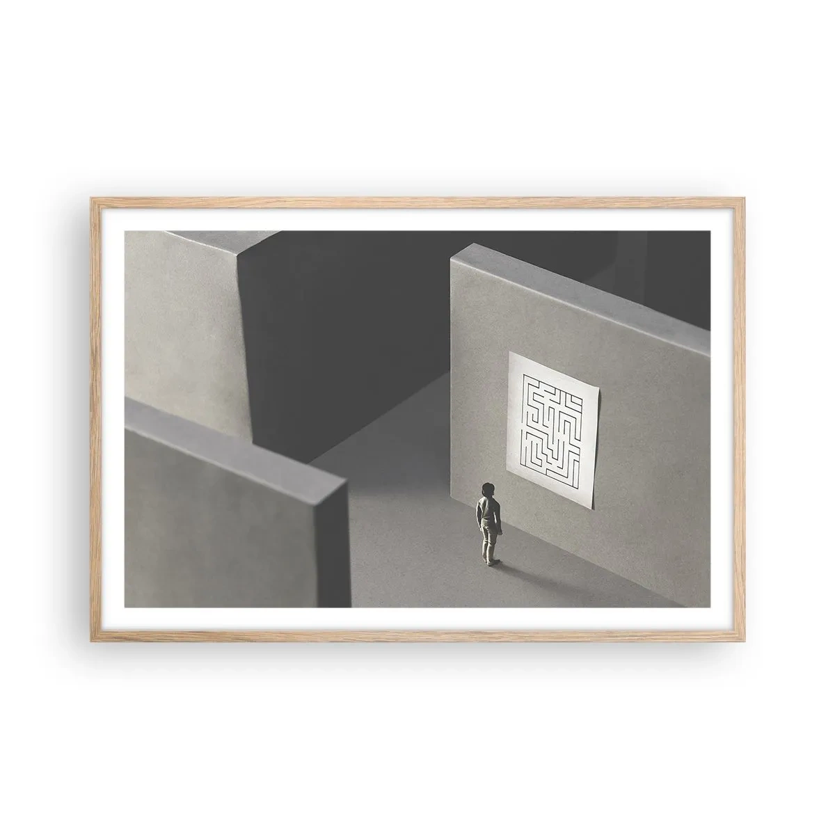 Affiche dans un chêne clair - Poster - Mais où suis-je? - 91x61 cm