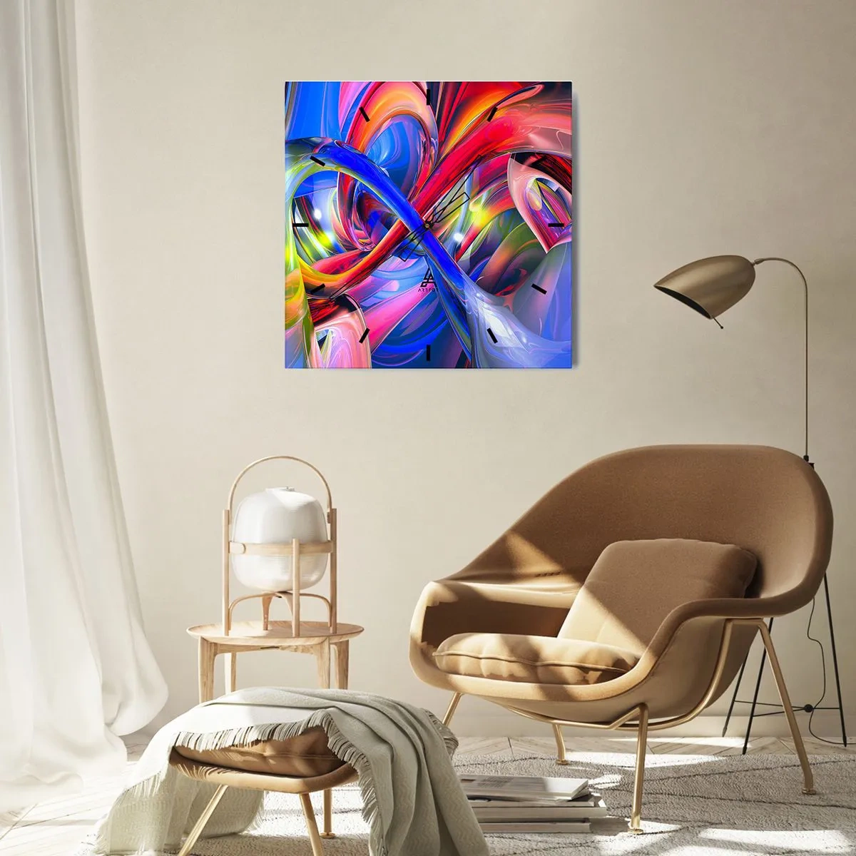 Horloge murale - Pendule murale - La danse des nuances - 40x40 cm