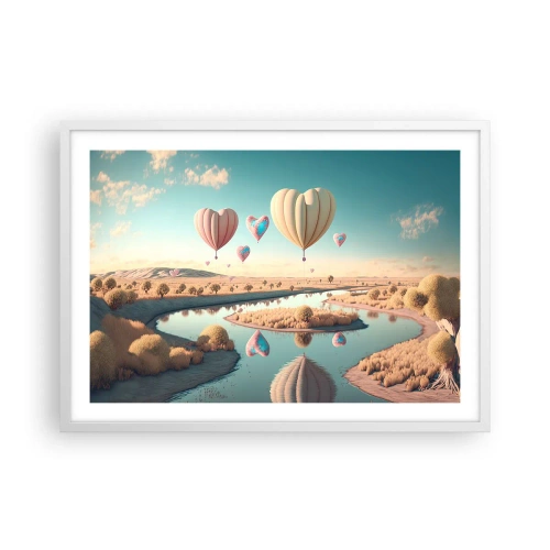 Affiche dans un cadre blanc - Poster - L'amour te permet de t'élever - 70x50 cm