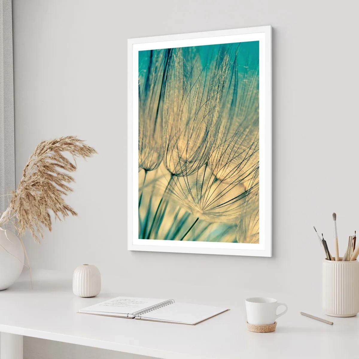 Affiche dans un cadre blanc - Poster - En attente du vent - 70x100 cm