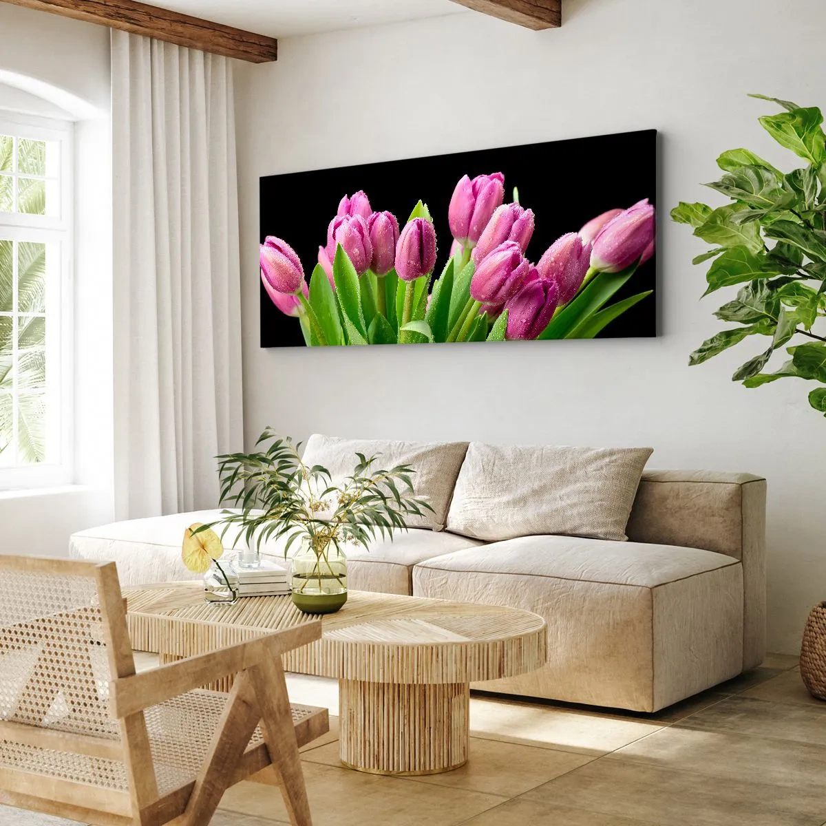 Impression sur toile - Image sur toile - Joie printanière des lilas - 90x30 cm