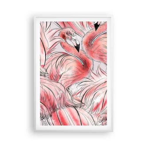 Affiche dans un cadre blanc - Poster - Oiseau corps de ballet - 61x91 cm