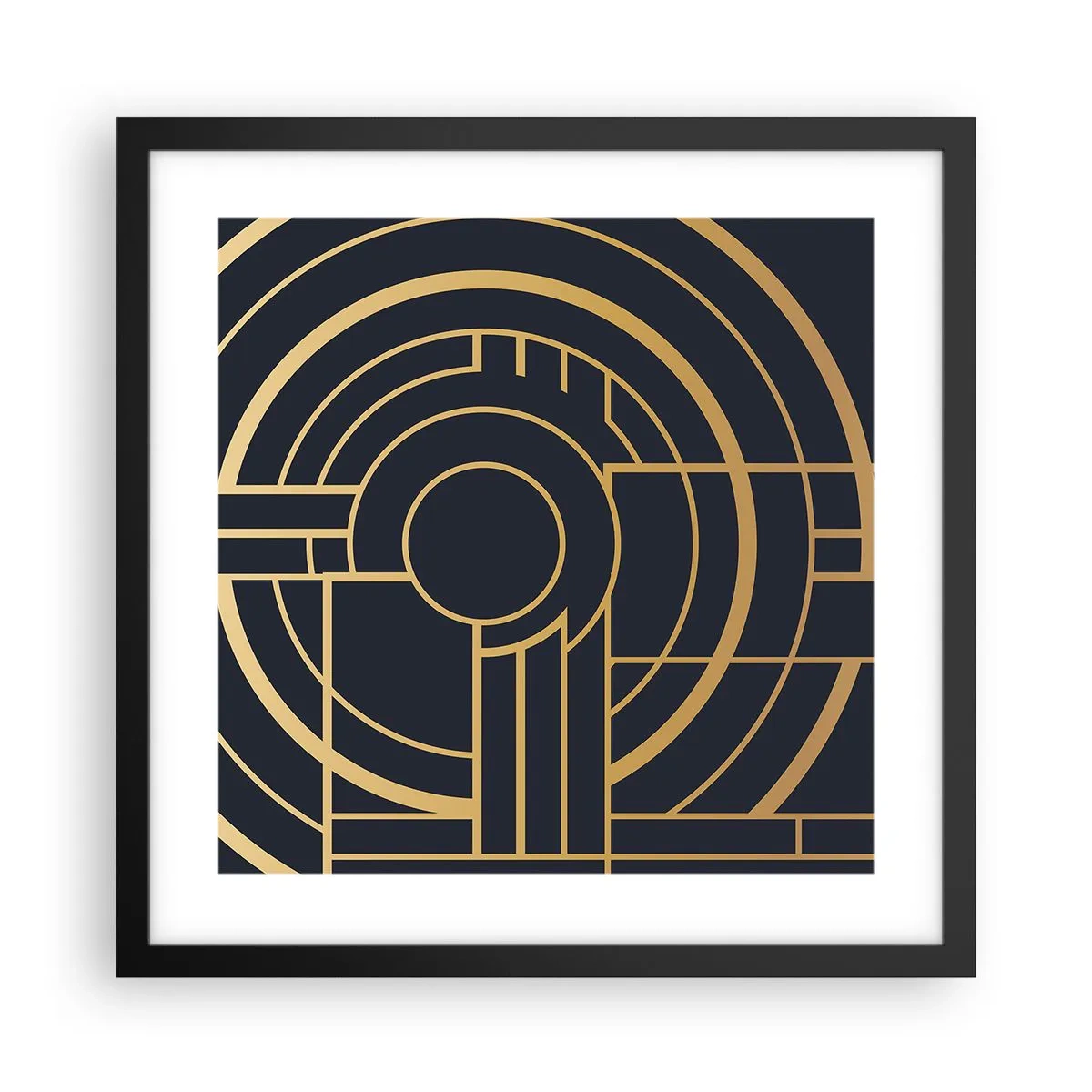 Affiche dans un cadre noir - Poster - Rotation des éléments - 40x40 cm