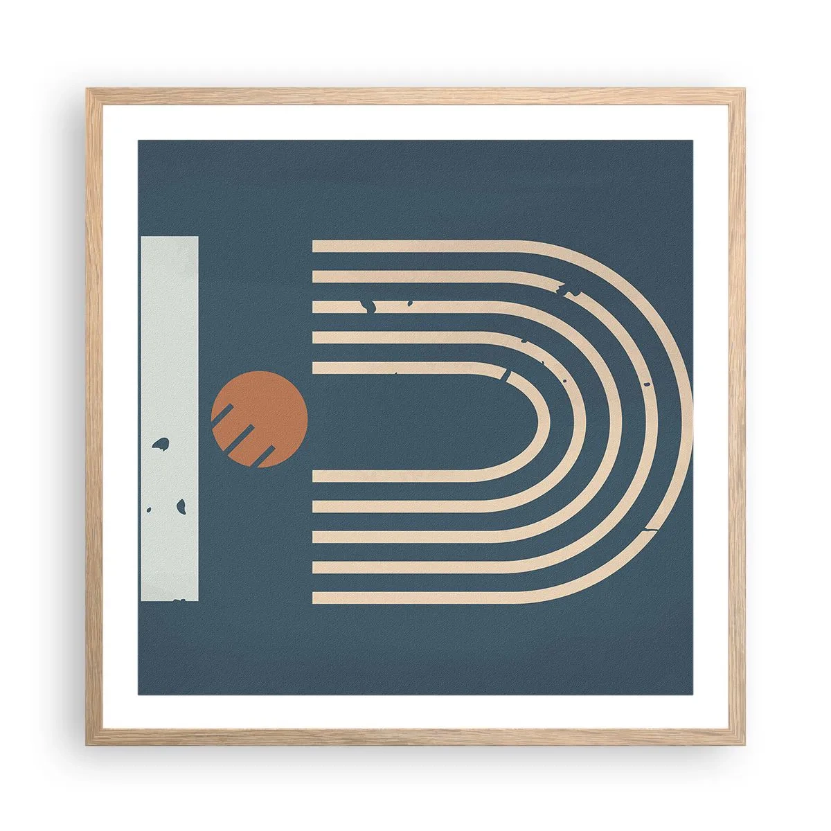 Affiche dans un chêne clair - Poster - Géométrie sur la grenade - 60x60 cm