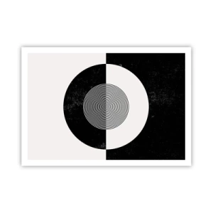 Affiche - Poster - Motif graphique contrasté noir et blanc - 100x70cm - Harmonie de noir et blanc - Décoration murale moderne pour le salon et la chambre ARTTOR