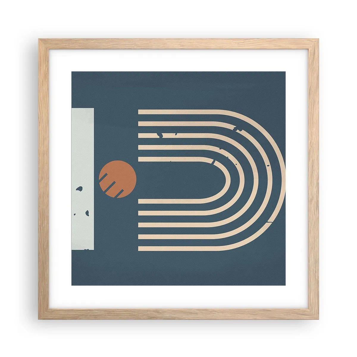 Affiche dans un chêne clair - Poster - Géométrie sur la grenade - 40x40 cm