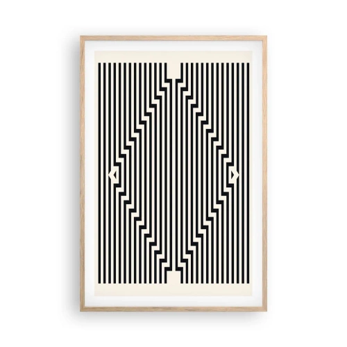 Affiche dans un chêne clair - Poster - Illusion géométrique - 61x91 cm