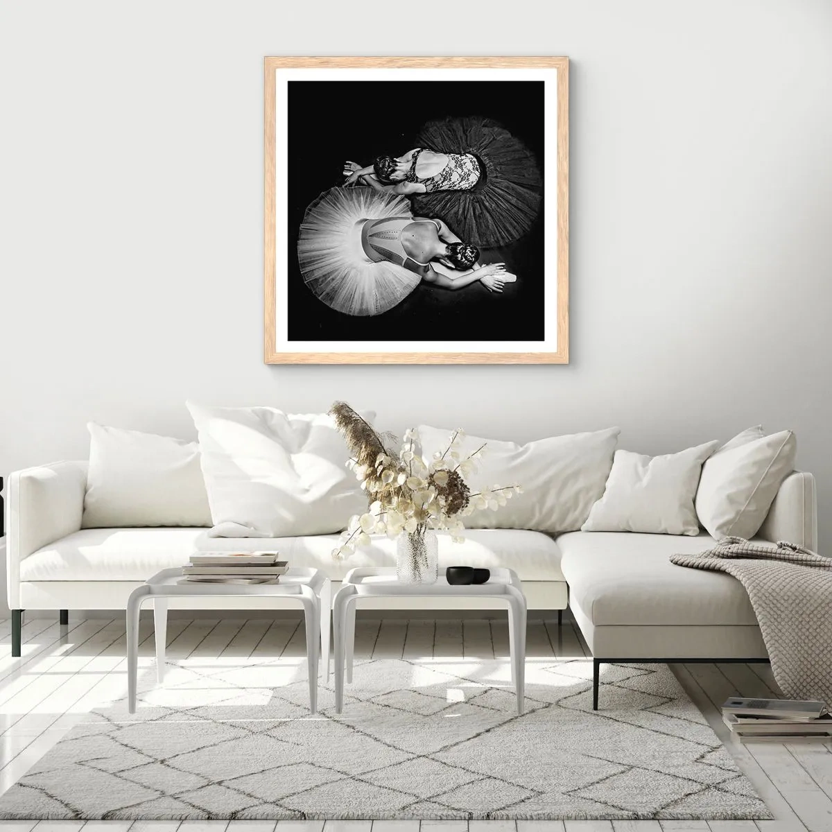 Affiche dans un chêne clair - Poster - Jin et jang – équilibre idéal - 30x30 cm