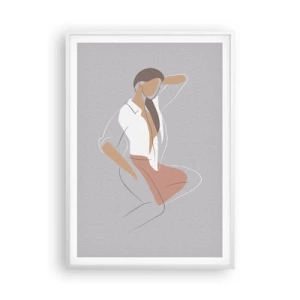 Affiche dans un cadre blanc - Poster - Contour gracieux - 70x100 cm