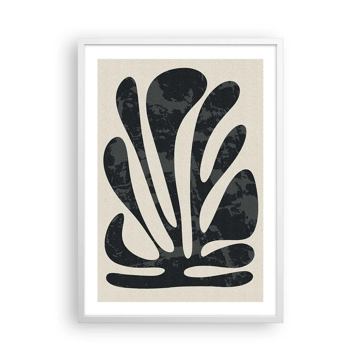 Affiche dans un cadre blanc - Poster - Abstraction à plusieurs doigts - 50x70 cm