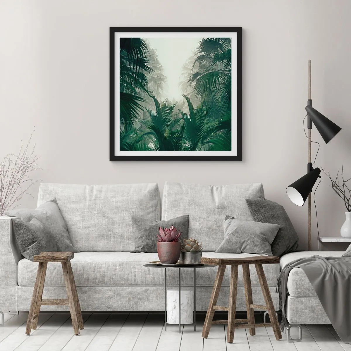 Affiche dans un cadre noir - Poster - Secret tropical - 60x60 cm