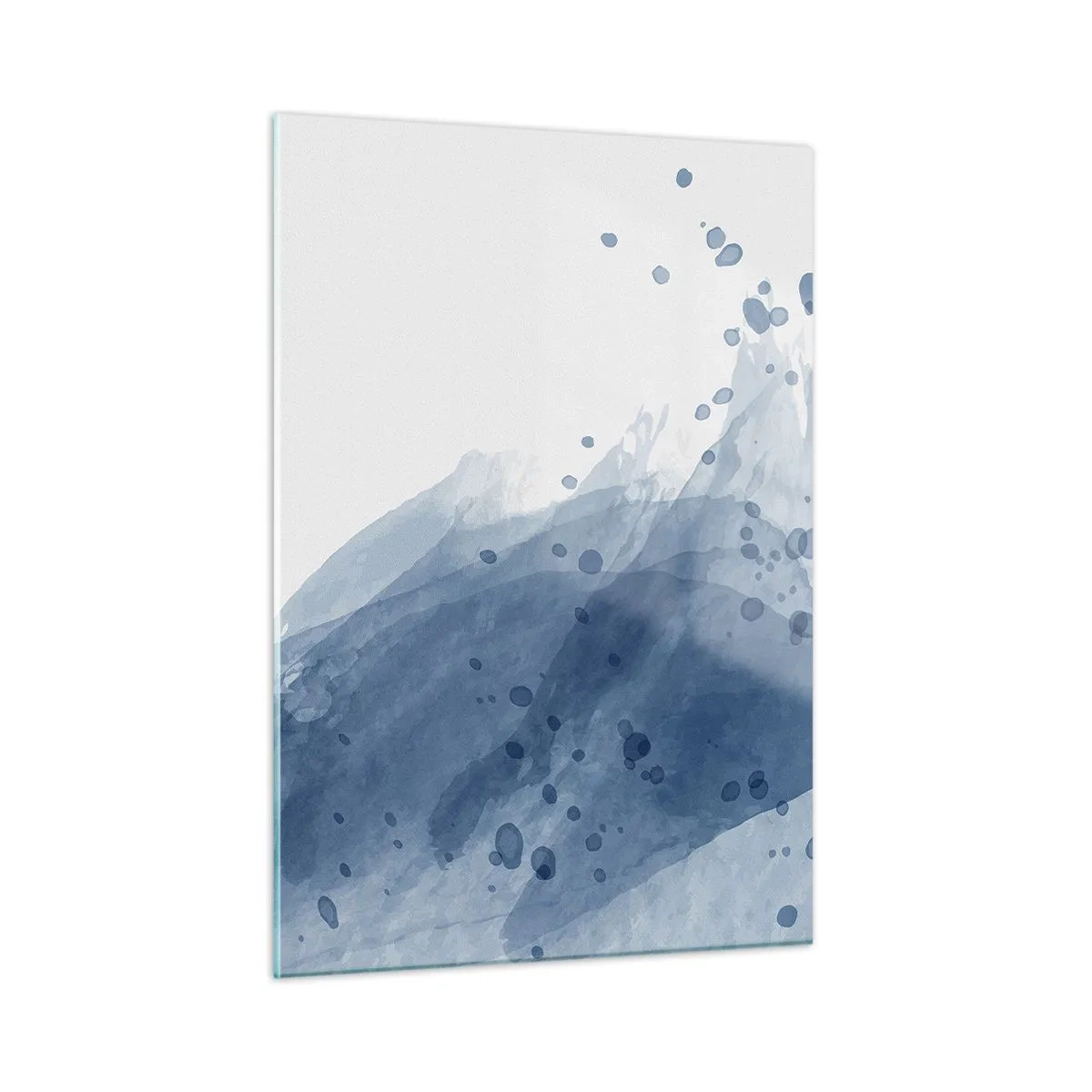 Impression sur verre - Image sur verre - Tache d'aquarelle dans les tons de bleu - 50x70cm - Tulle bleu - Décoration murale moderne pour le salon et la chambre ARTTOR