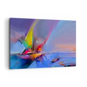 Impression sur toile - Image sur toile - Composition abstraite aux couleurs intenses - 100x70cm - Hélices comme un oiseau - Décoration murale moderne pour le salon et la chambre ARTTOR