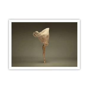 Affiche - Poster - Une danseuse flottant dans les airs avec du tissu - 100x70cm - Il va bientôt s'envoler - Décoration murale moderne pour le salon et la chambre ARTTOR