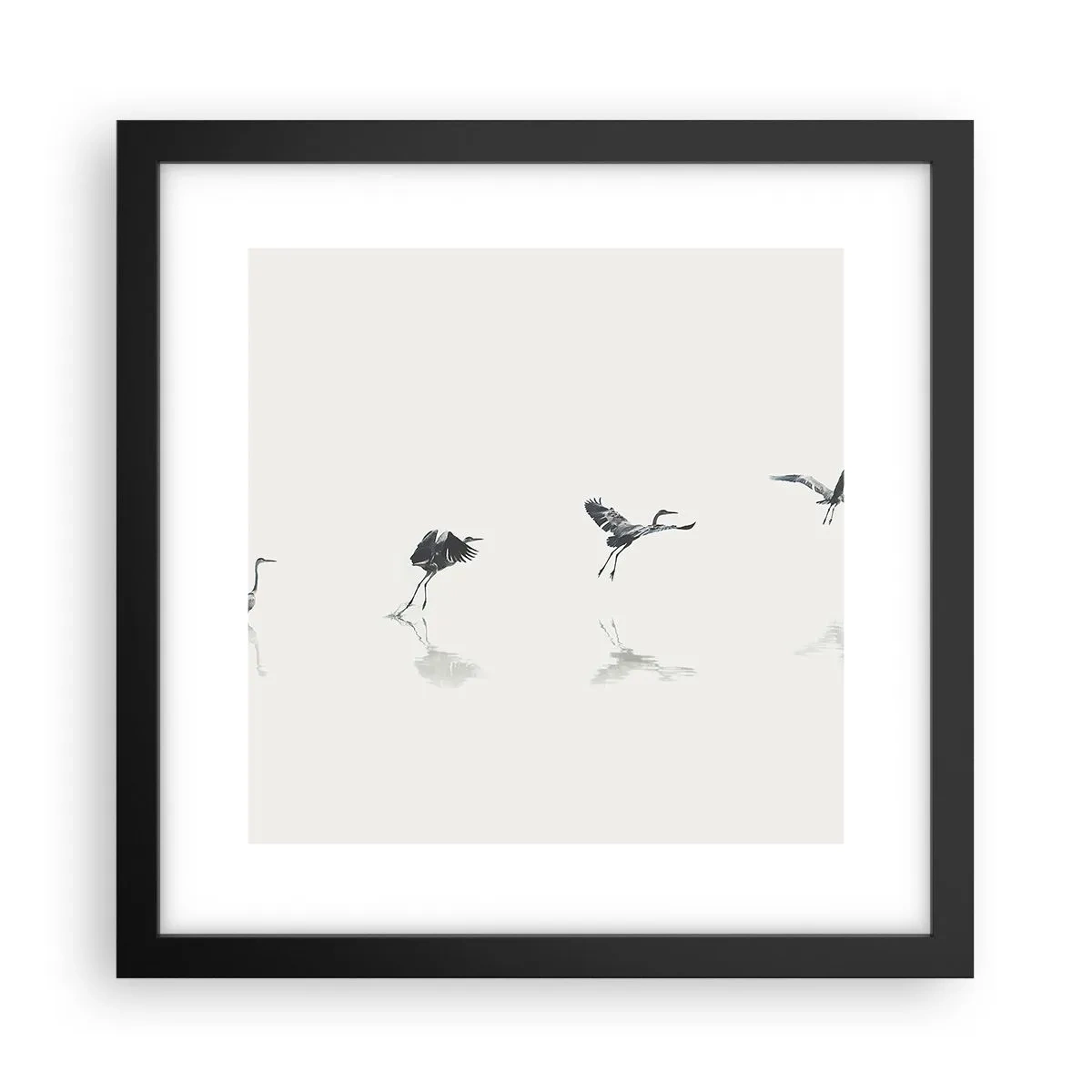 Affiche dans un cadre noir - Poster - Quatre étapes simples - 30x30 cm